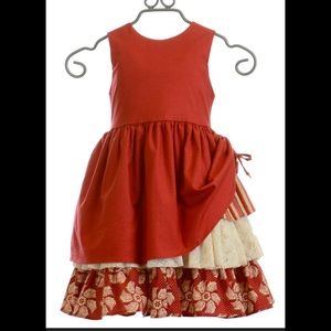 Persnickety tiered red dress 3t